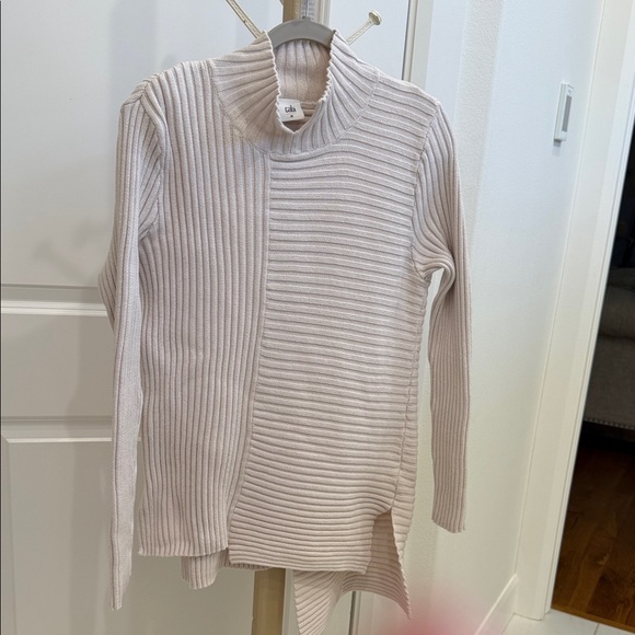 CAbi Sweaters - CAbi Women's Cream Ribbed Crewneck Sweater